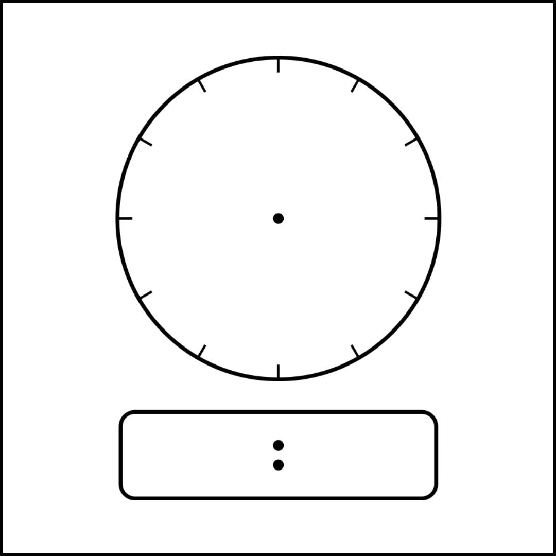 Analog + Digital Clock (No Numbers)